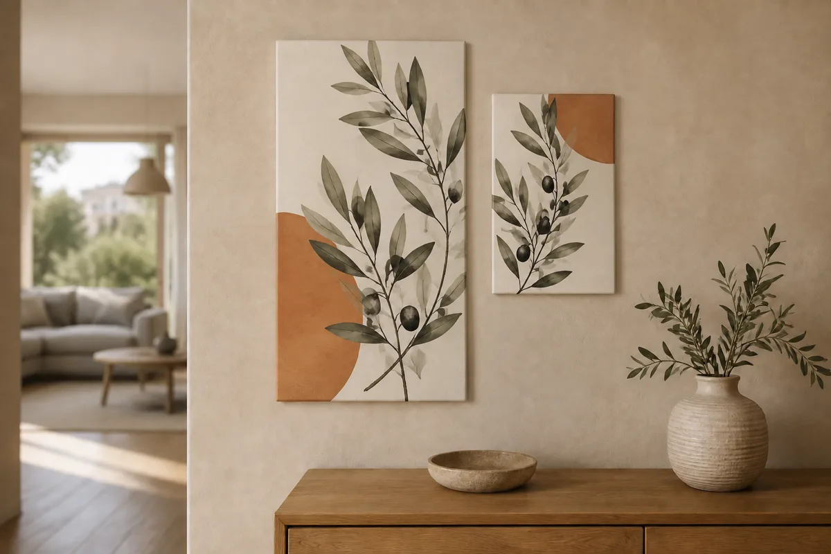 Botanical decorative metal cover design shown on a wall