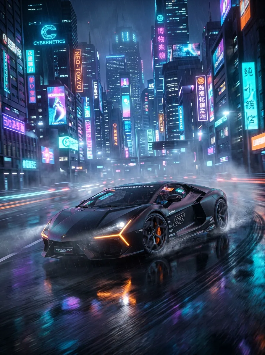 Lamborghini Revuelto — metal poster printed in Dubai