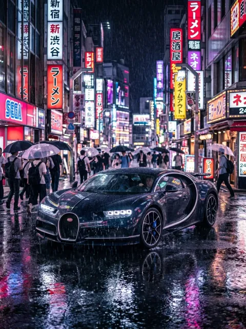 Bugatti Chiron — metal poster printed in Dubai