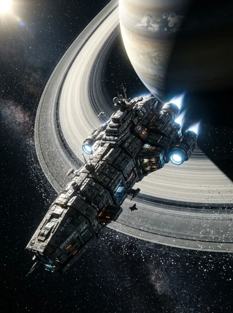 Futuristic Spaceship — metal poster printed in Dubai