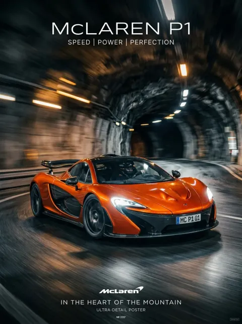 McLaren P1 — metal poster printed in Dubai