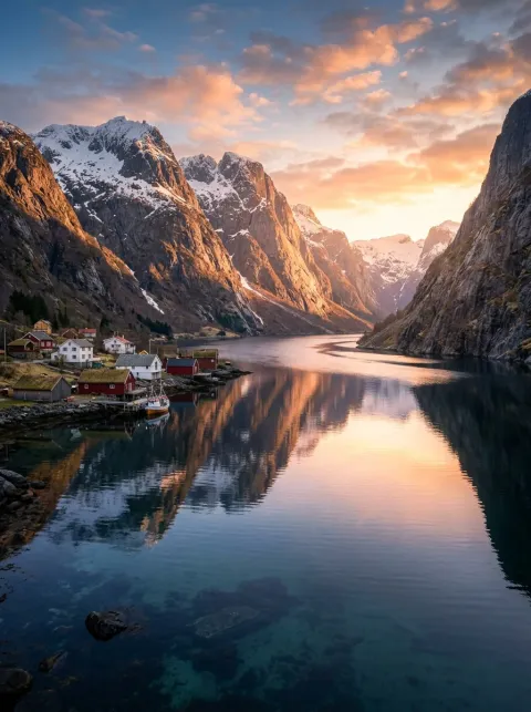 Norwegian Fjords — metal poster printed in Dubai