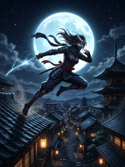 Anime Ninja — metal poster printed in Dubai